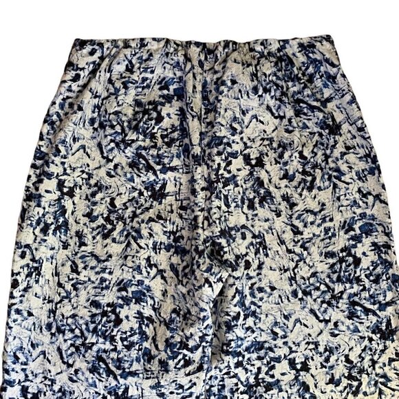 J Jill Linen Pant Womens Sz 6 Tan Indigo Blue Dyed Boho Coastal Beach High Waist - Picture 5 of 7